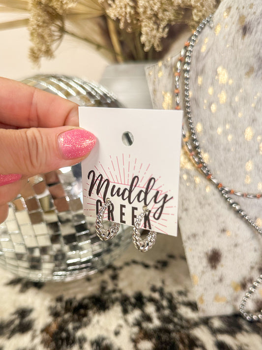 Louise Silver Hoops: White Gold Dipped