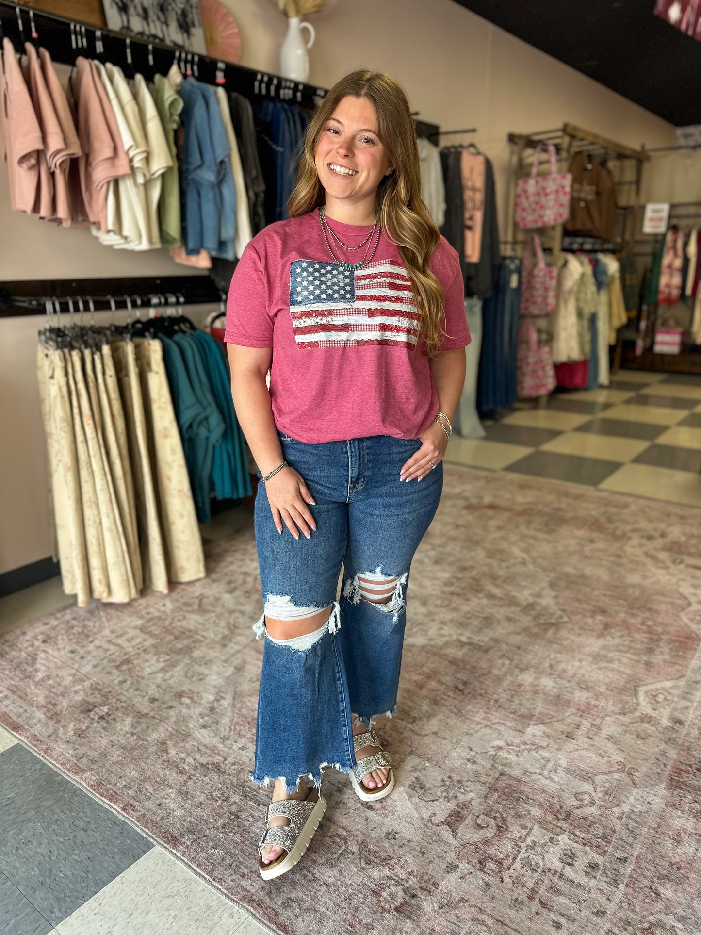 Flag Patchwork Graphic Tee
