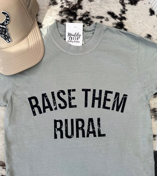 Raise Them Rural Tee: Sage