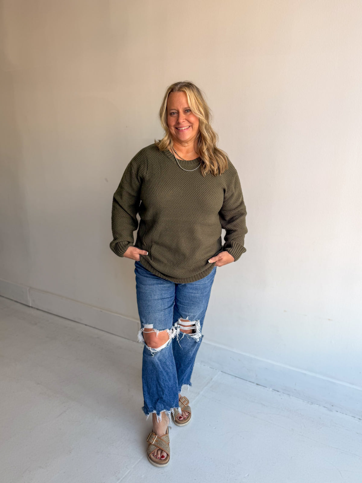 Olivia Sweater in Dark Olive