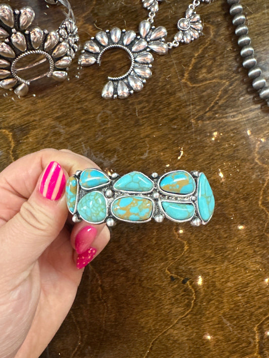 Turquoise Collage Cuff