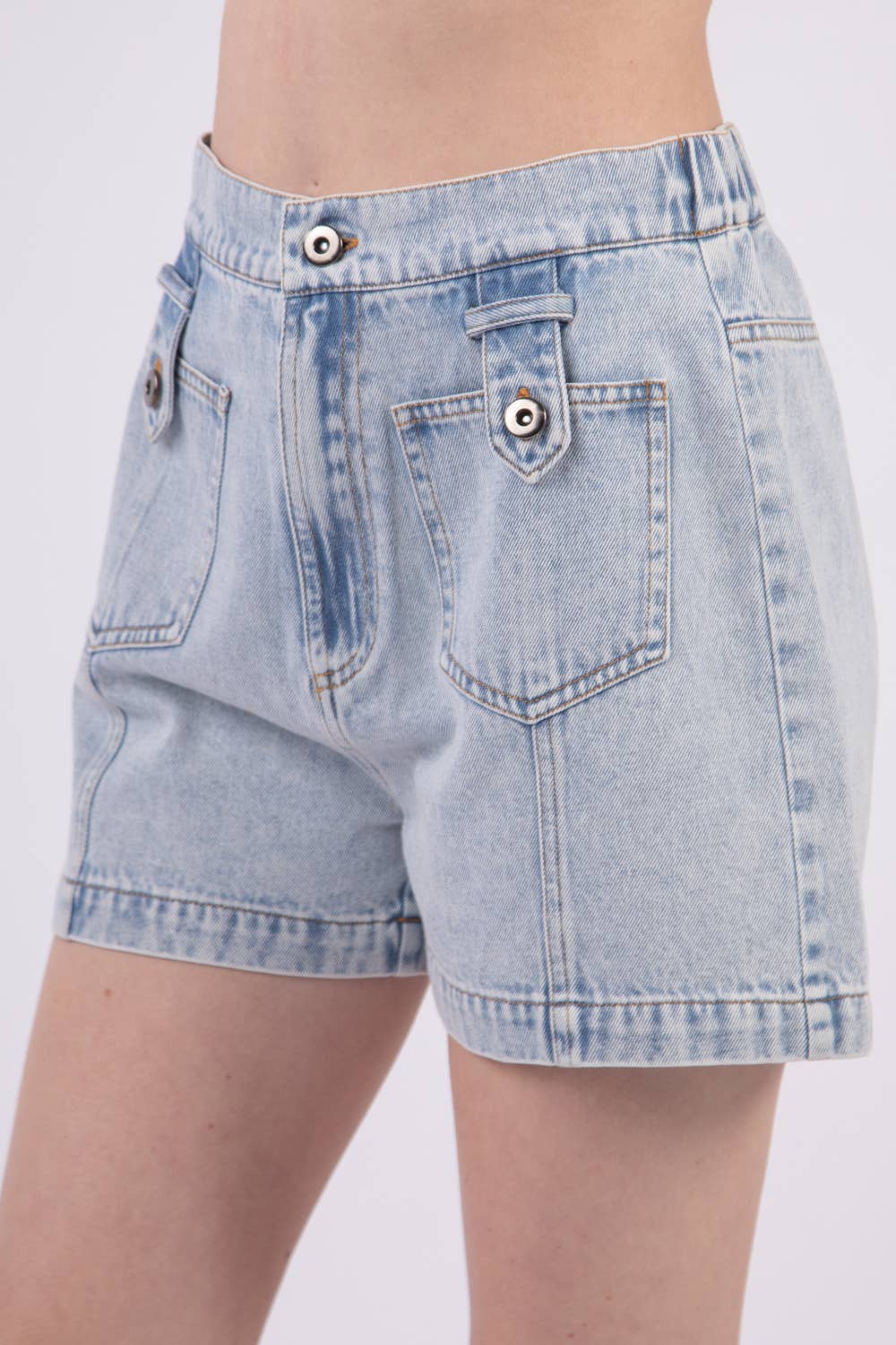 High Waist Washed Y2K Denim Shorts