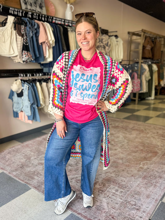 Neon Lights Crochet Cardi
