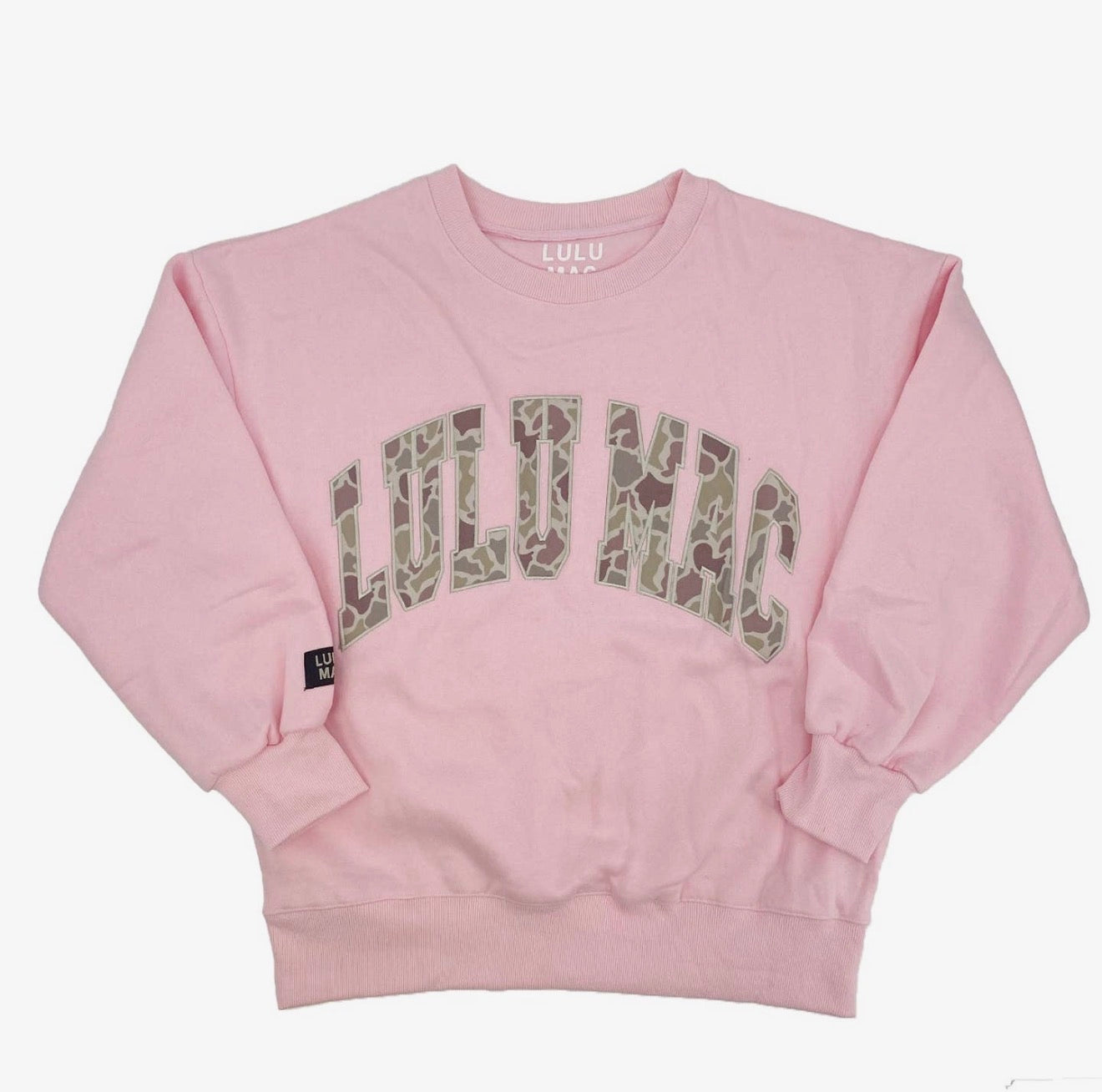 Lulu Mac Pink Duck Camo Crewneck