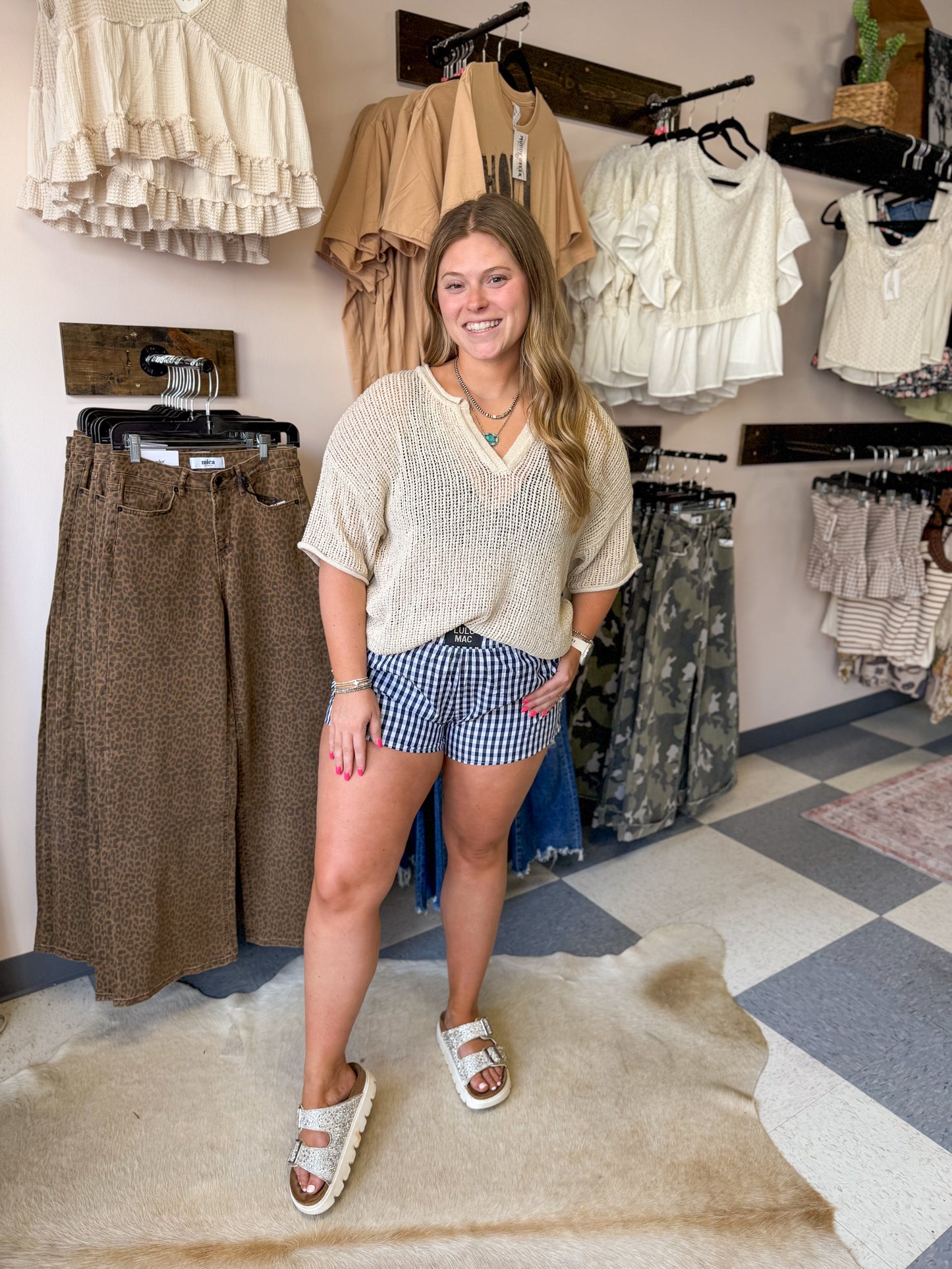White Mocha Crochet Knitted Top