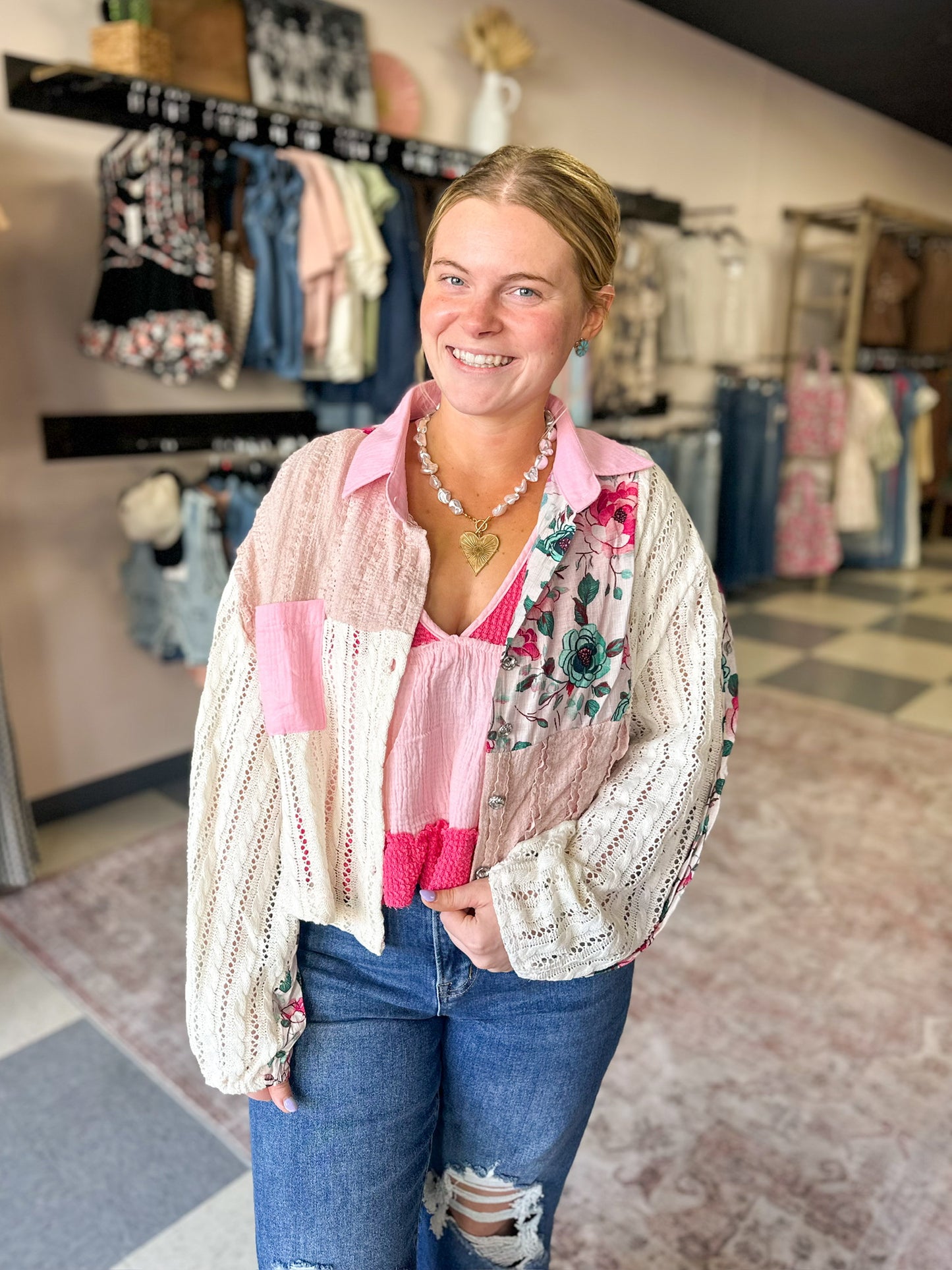 Pink Peony Shacket