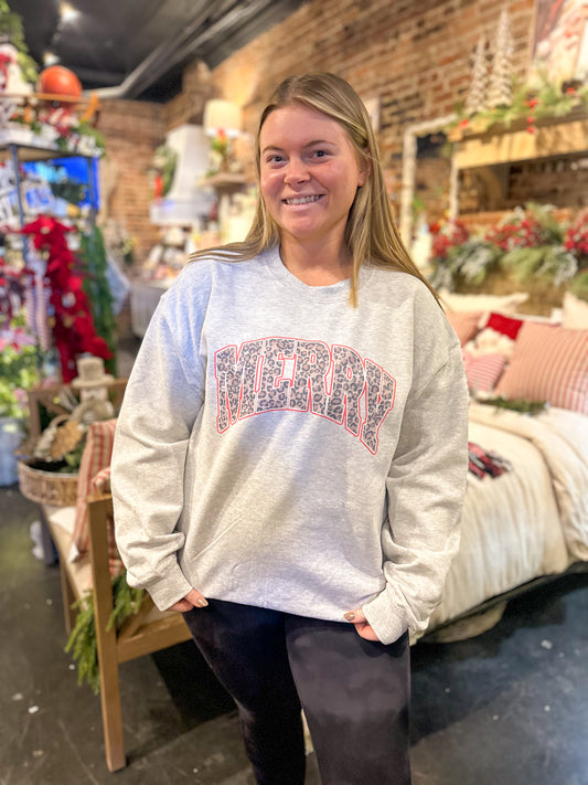 Merry Leopard Crewneck