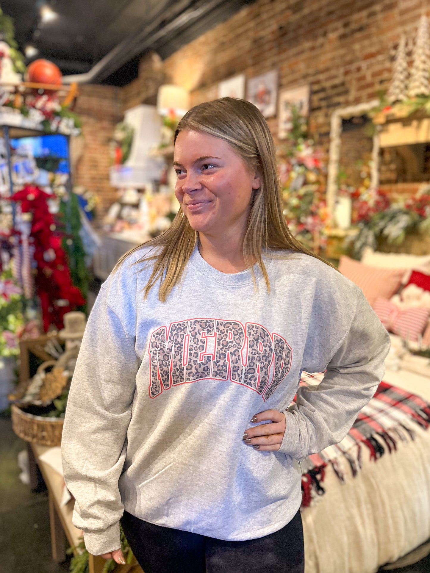 Merry Leopard Crewneck
