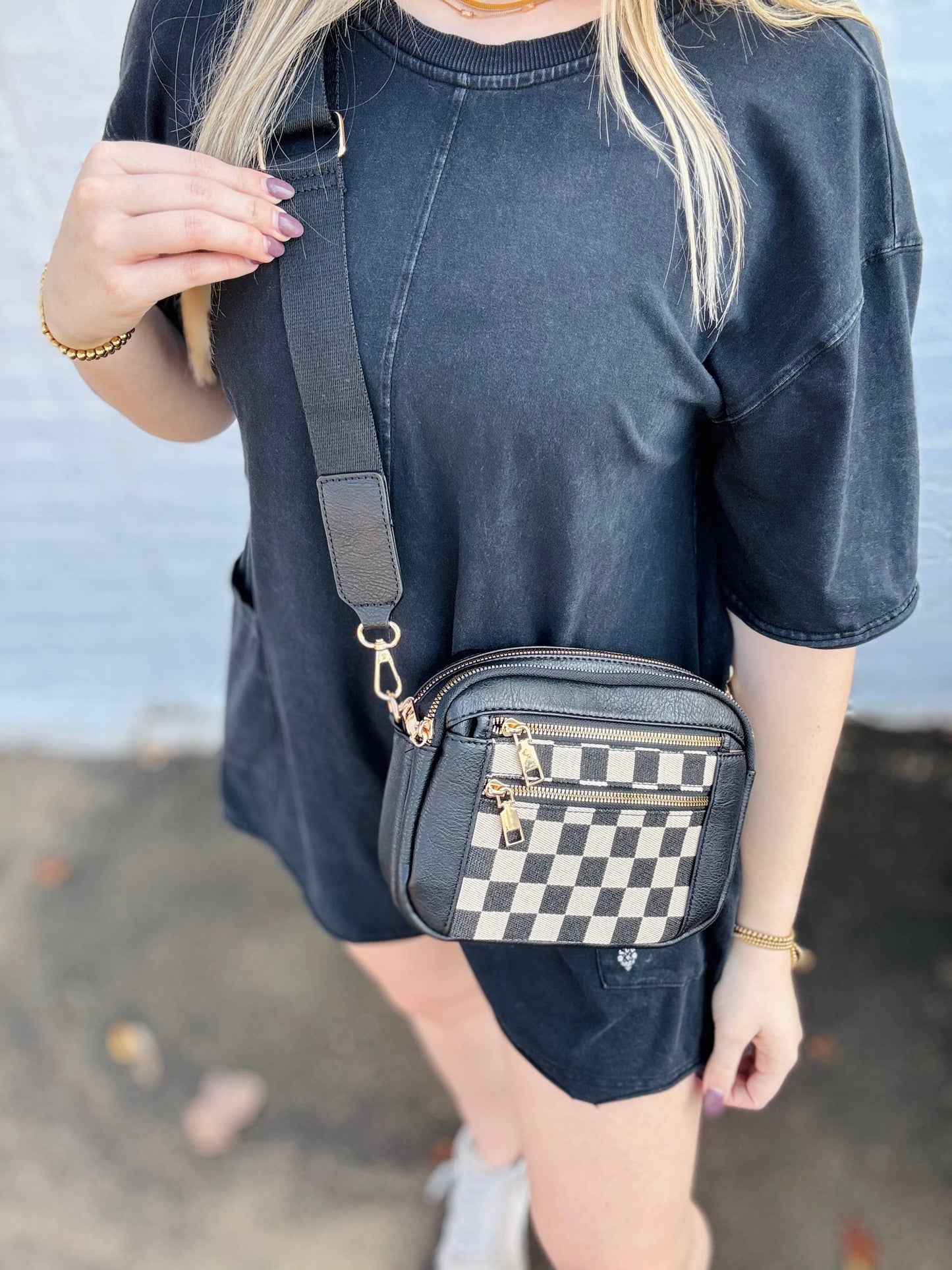 Checkmate Checkered Crossbody