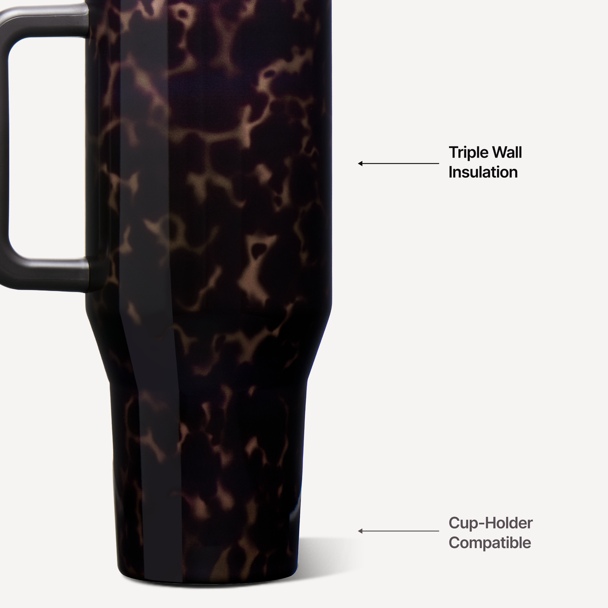 Mocha Tortoise HydroJug 40 oz Traveler Tumbler