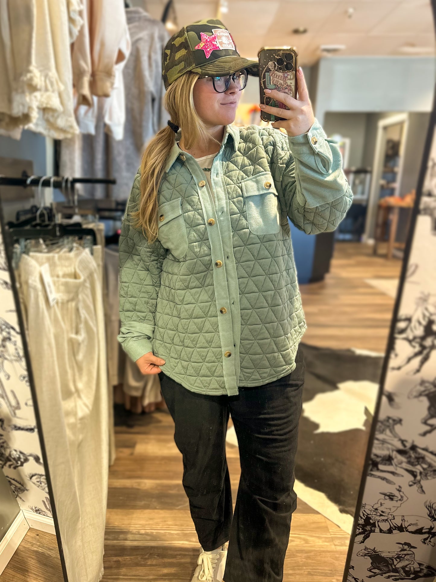 Oversized Quilted Shacket Jacket CURVY