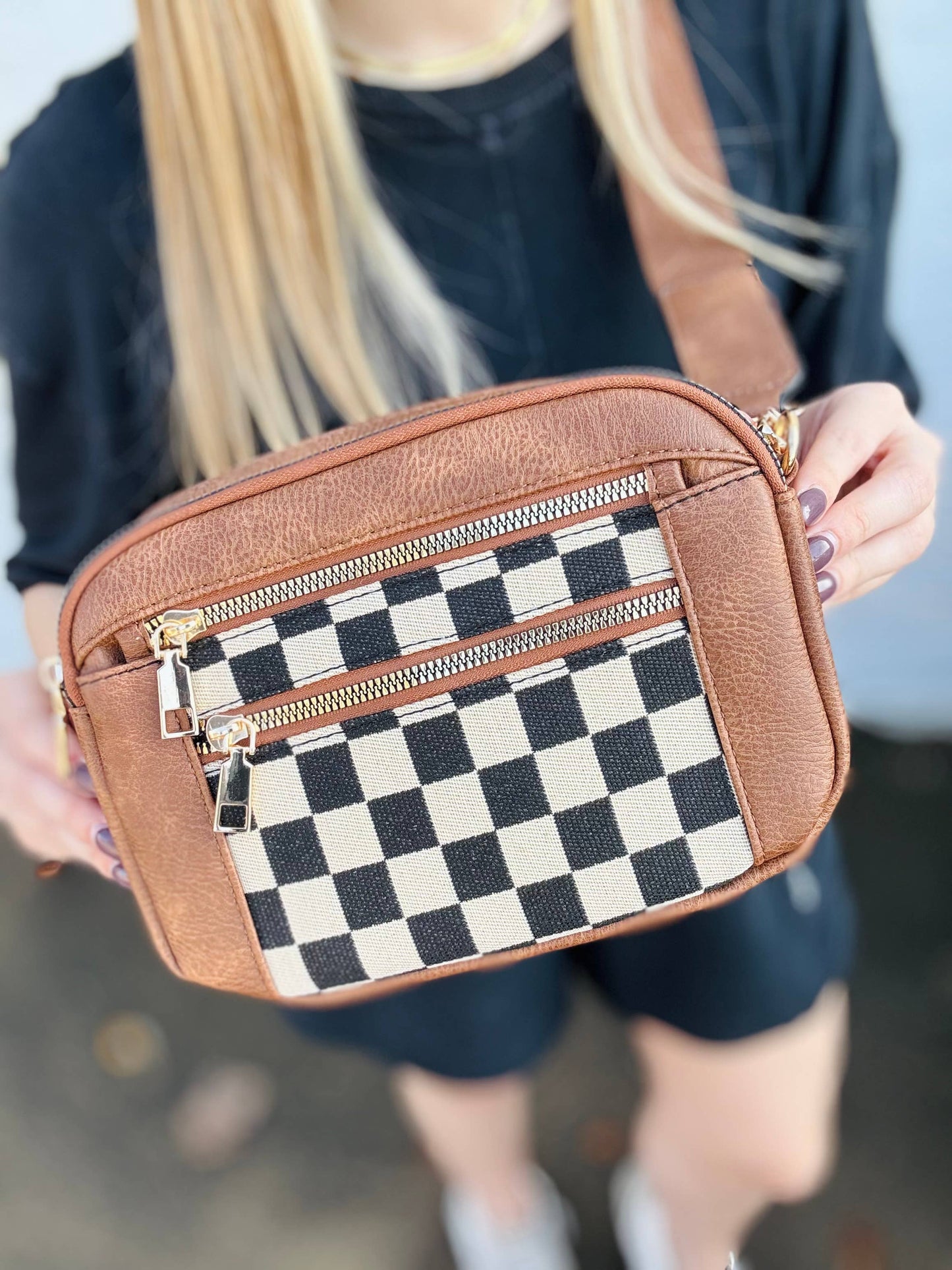 Checkmate Checkered Crossbody