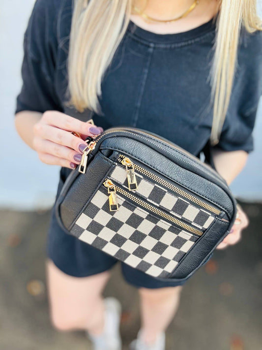 Checkmate Checkered Crossbody