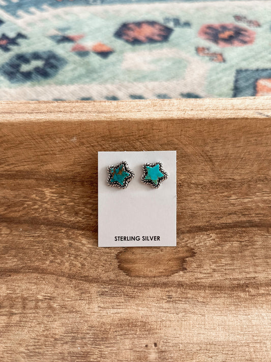 Rising Star Kingman Turquoise Studs