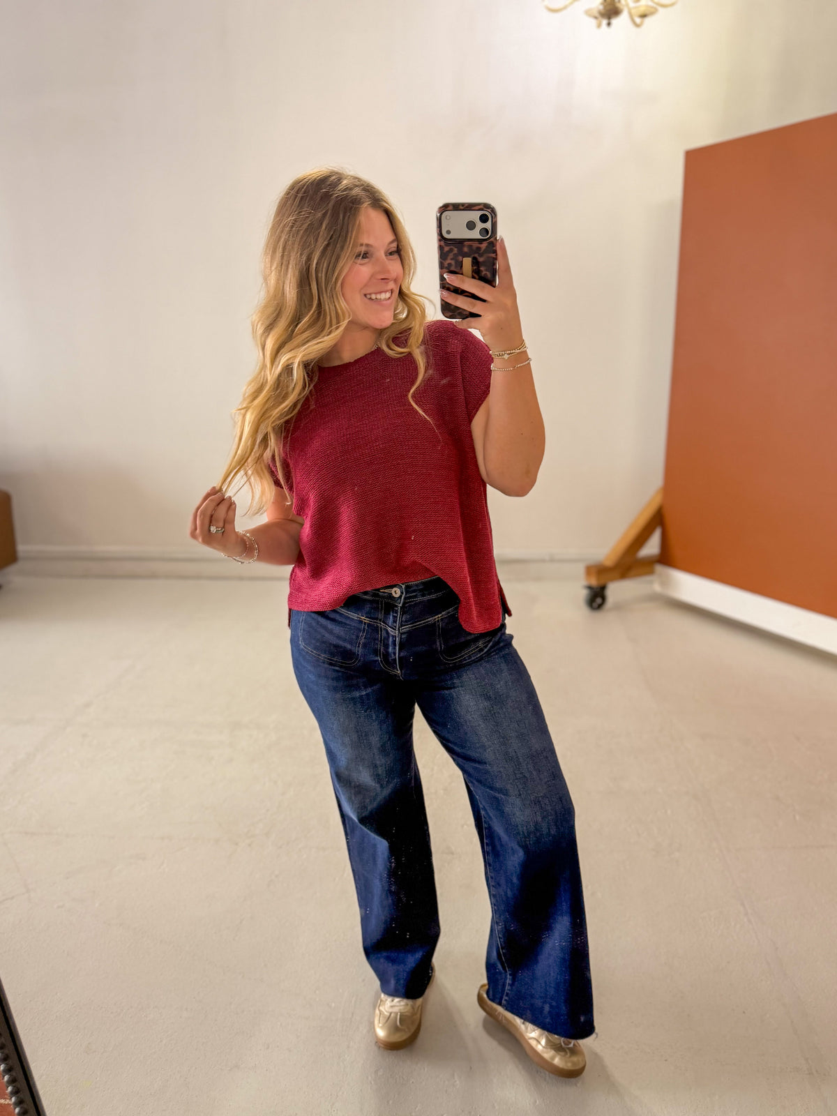 Mica: Dark Wash High Rise Wide Leg Jeans