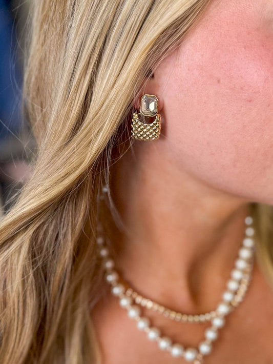 Clarice Gold Textured Studs