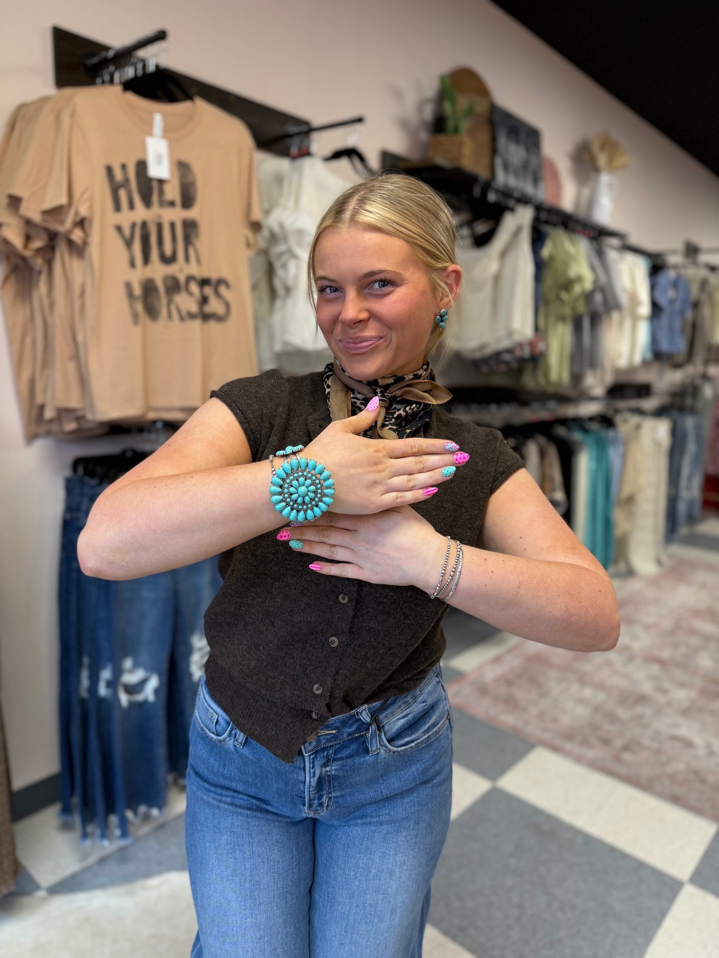 Laney Faux Turquoise Cuff