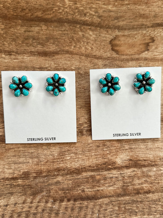 Wildflower Kingman Turquoise Studs