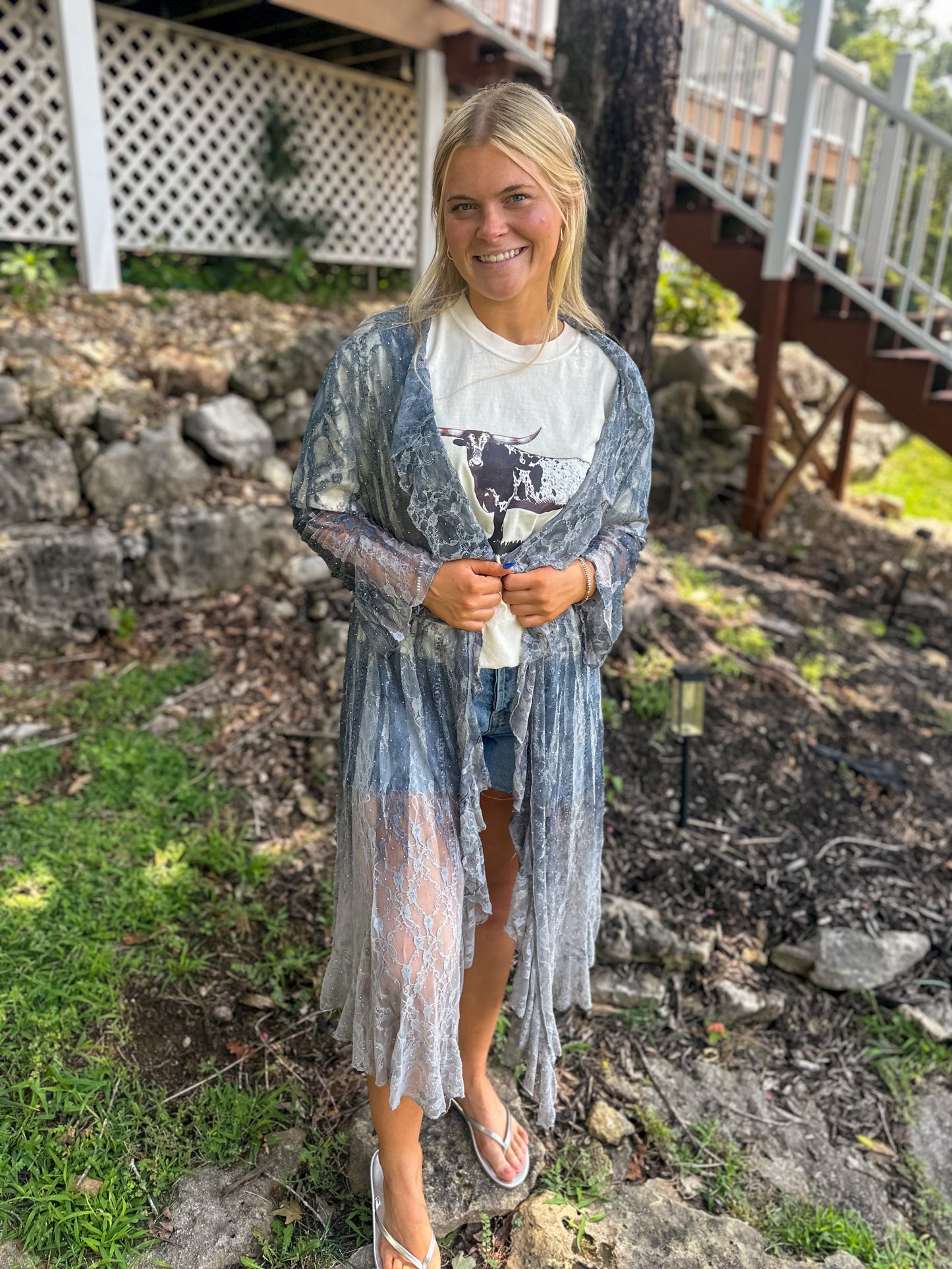 Denim Long Duster Cardi