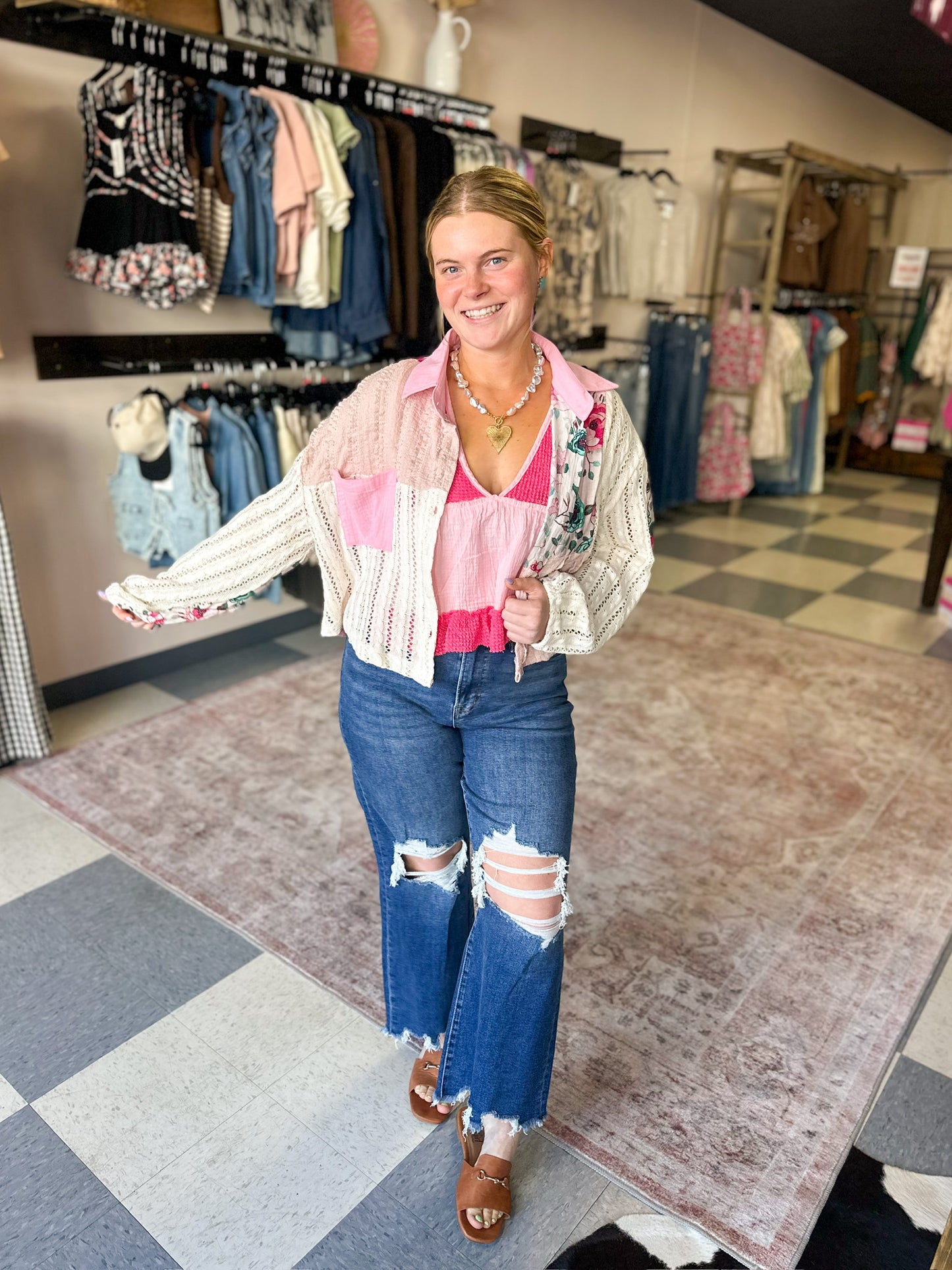 Pink Peony Shacket