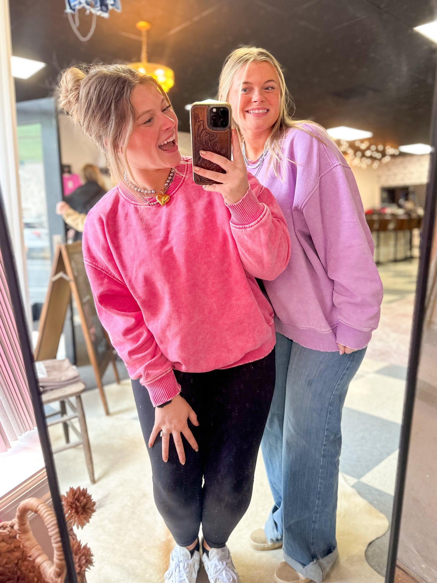 Lavender Oversized Fleece Pullover with Crossed Neckline