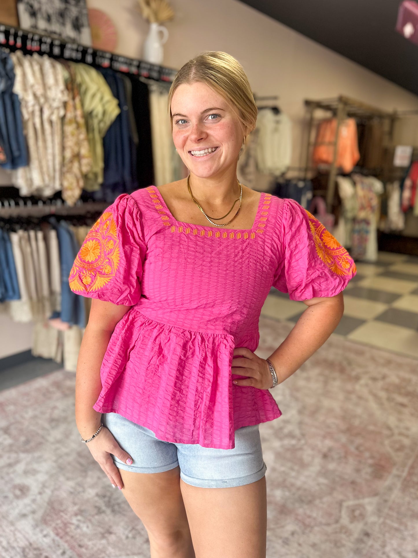 Golden Hour Puff Sleeve Top