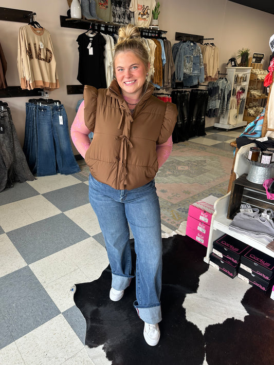 Flutter Sleeve Puffer Vest