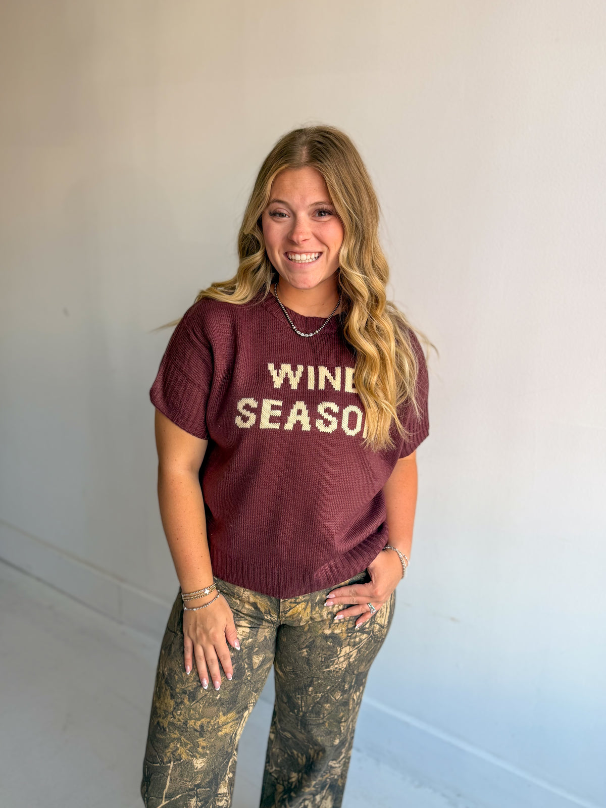Wine Weather Short Sleeve Sweater