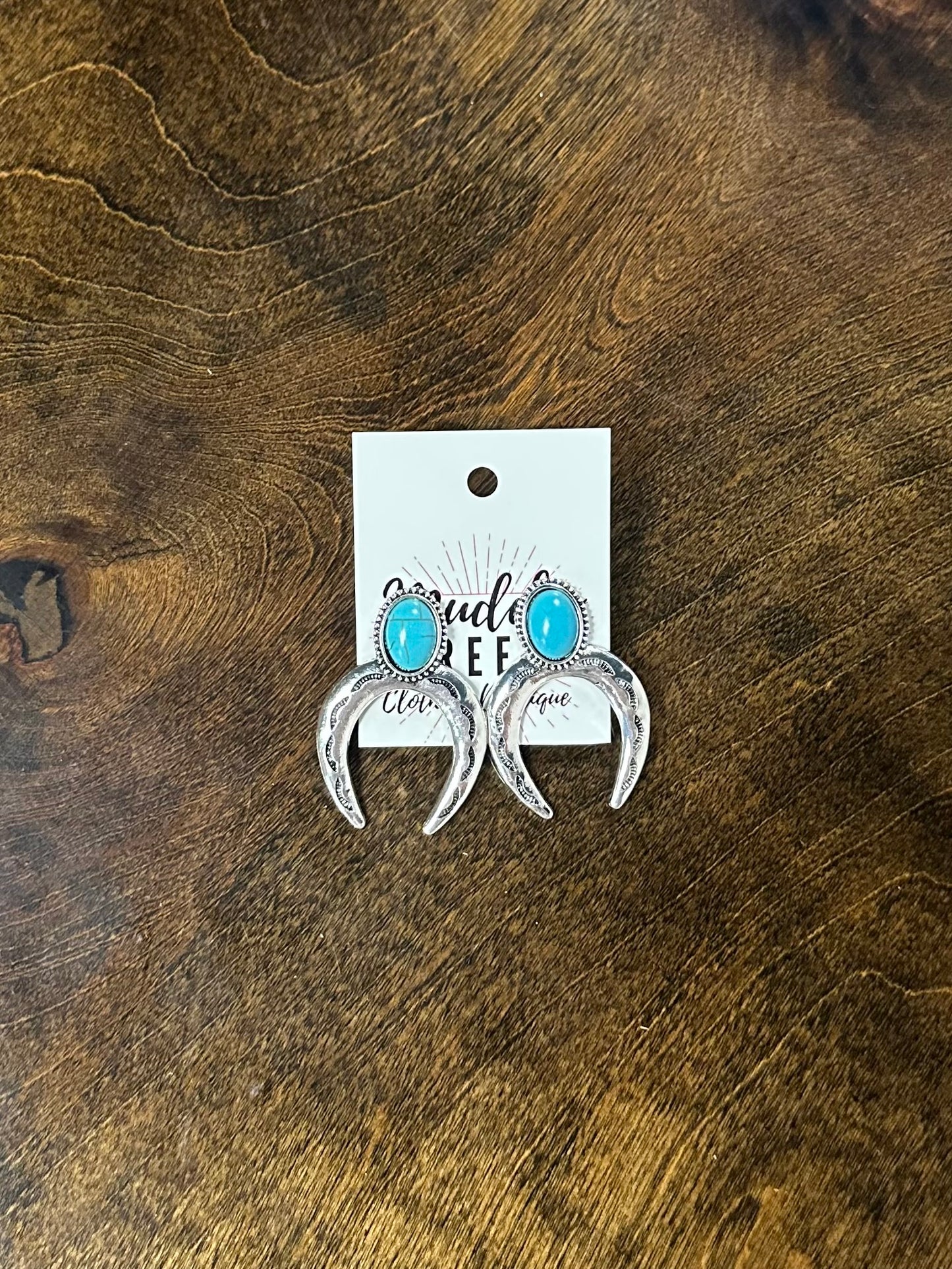 Stamped Horseshoe shaped Stud Earrings