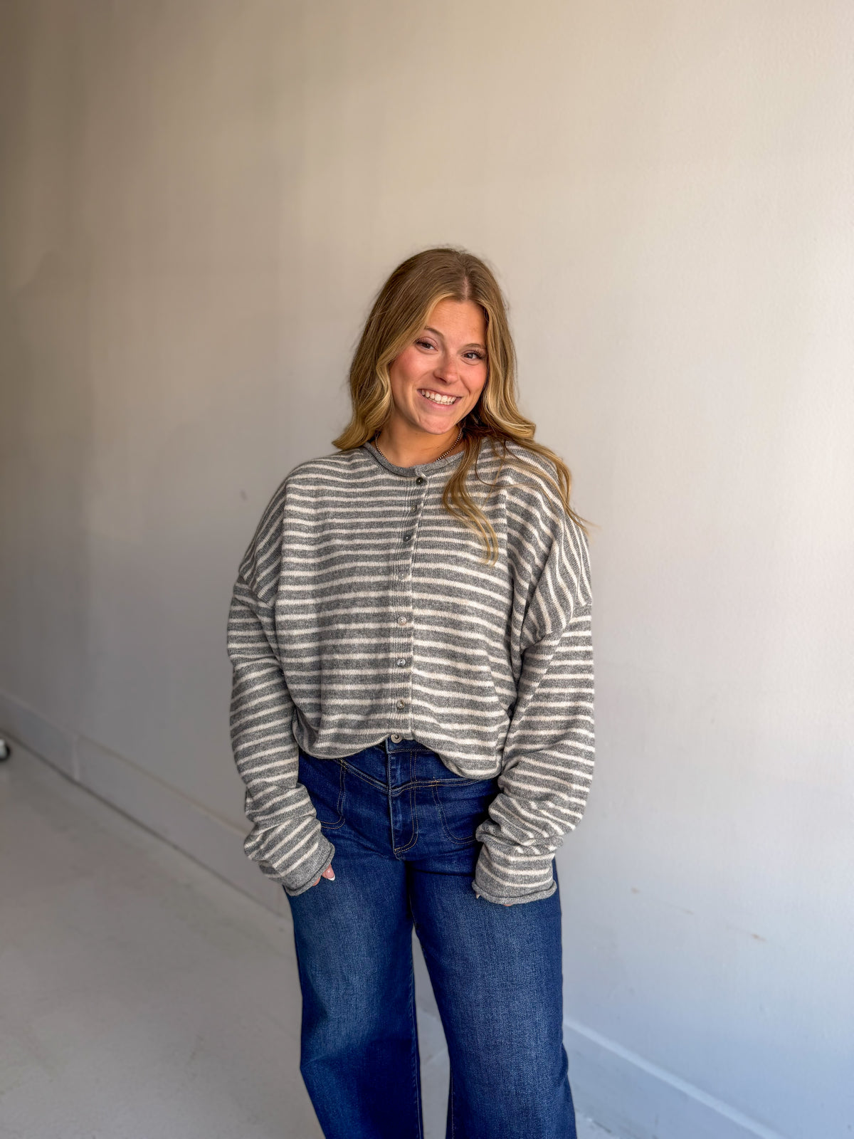 Heather Stripe Knitted Sweater