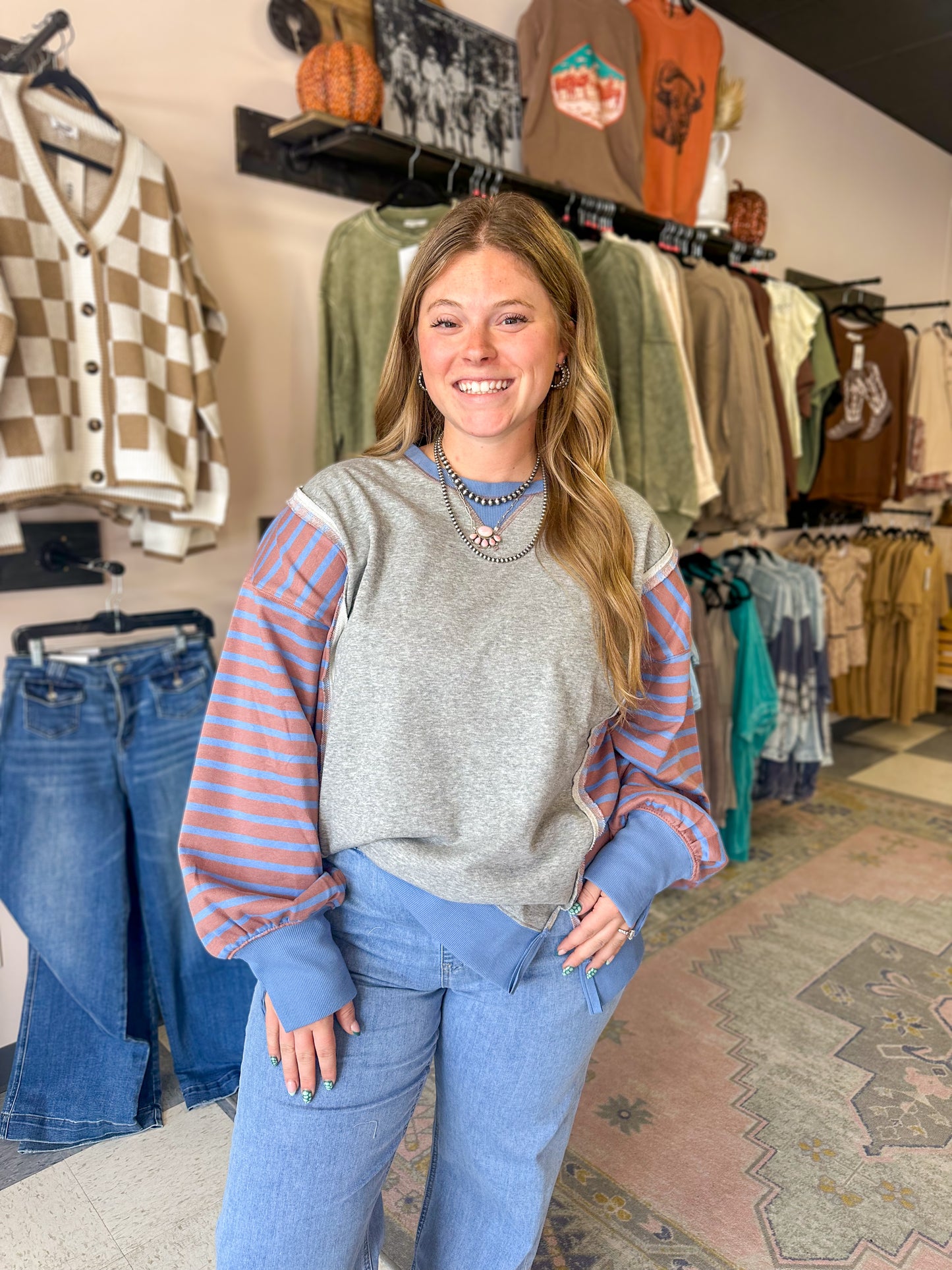 Striped Oversized Casual Knit Top