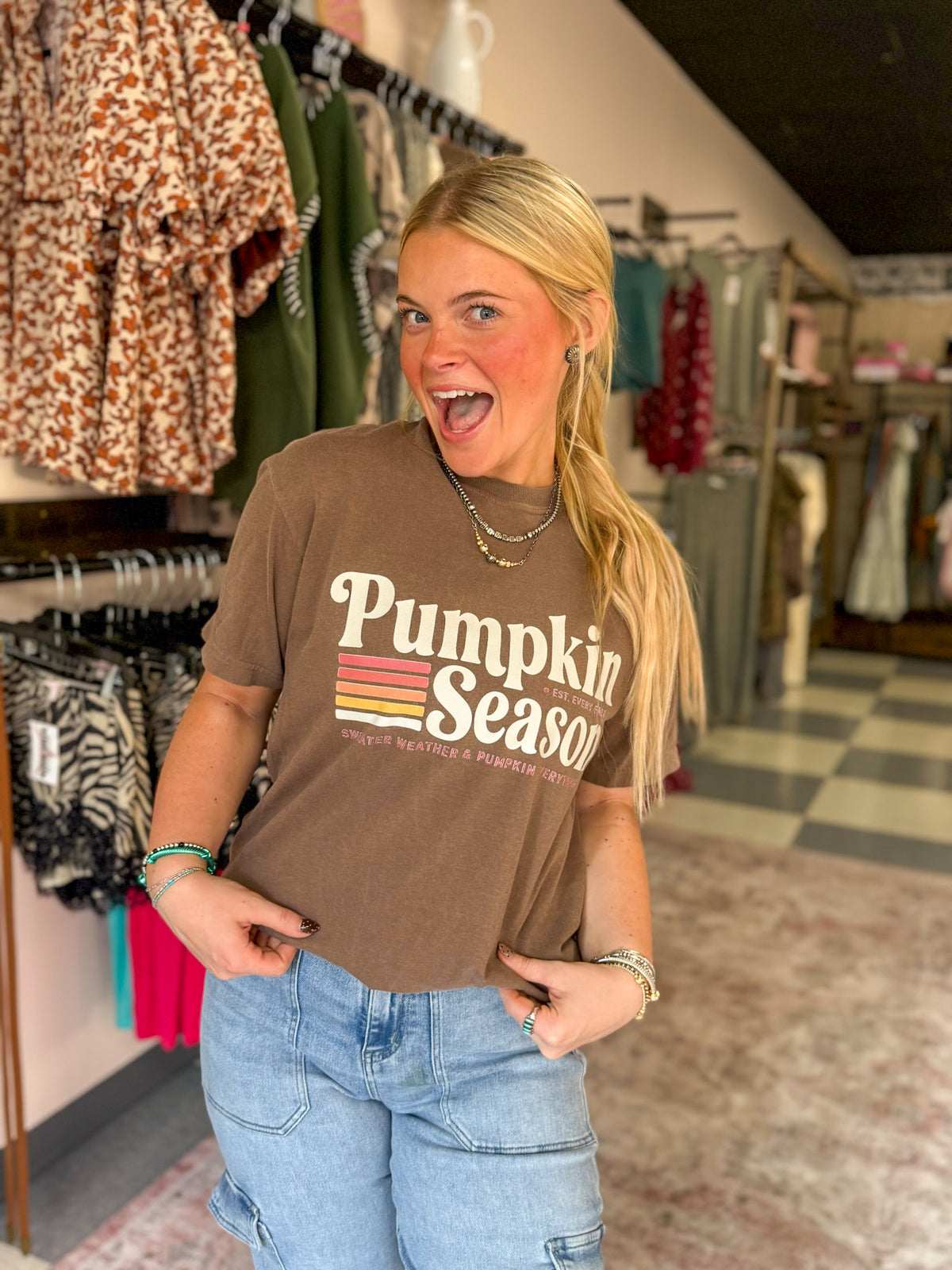 Pumpkin Season Retro Printed Graphic Tee