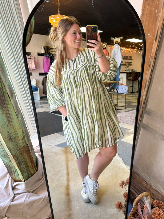 Oversized Stripe Babydoll Dress