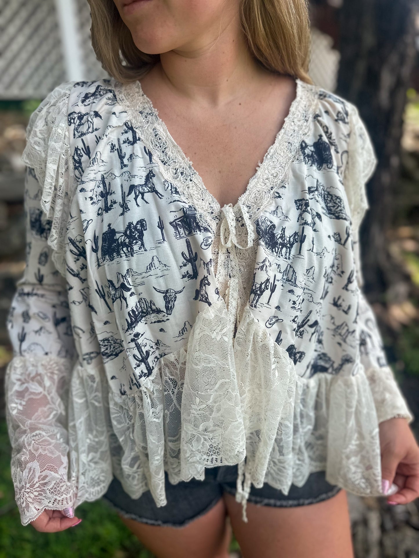 Wild West Front Tie Blouse