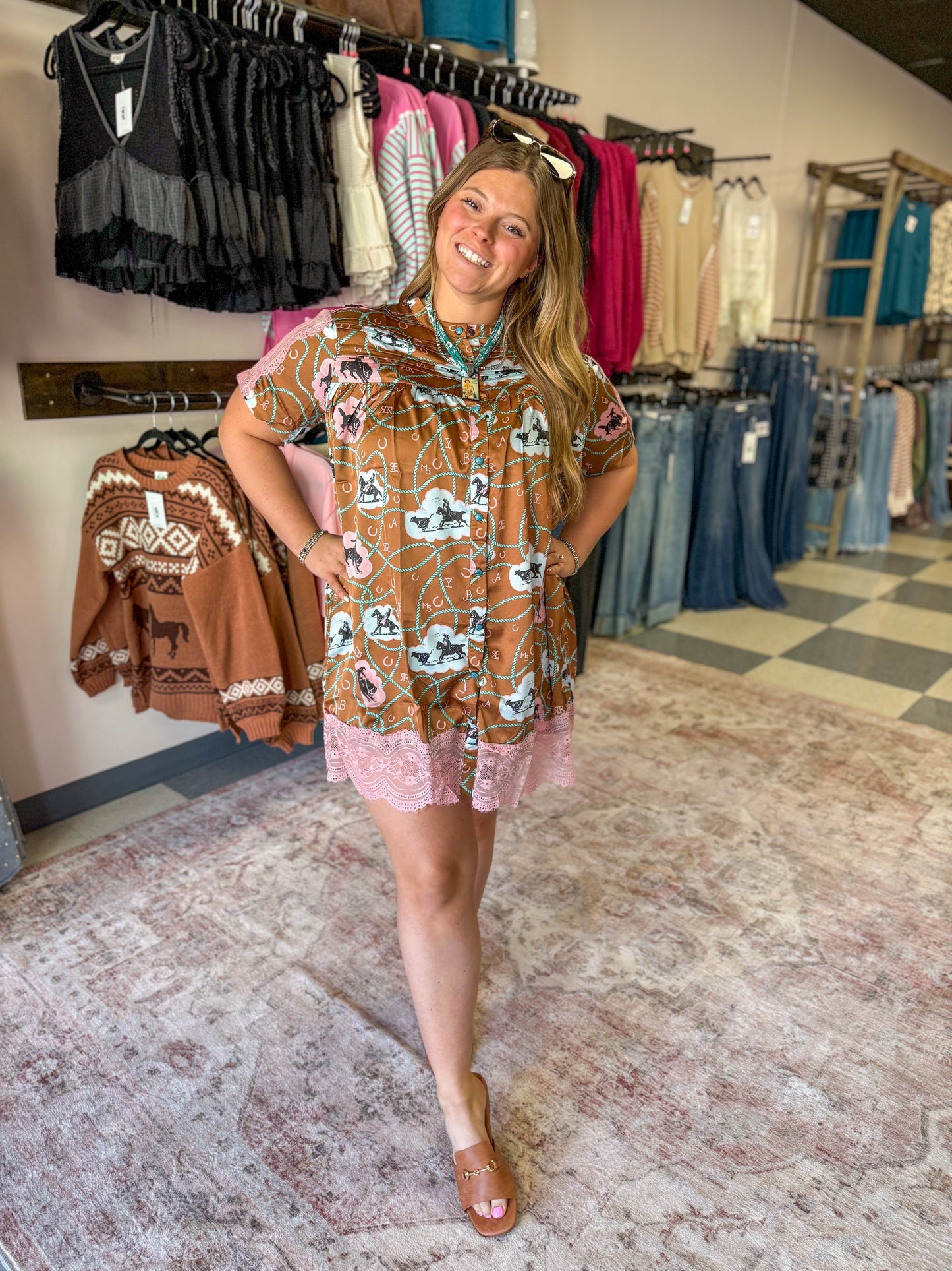 Blushin' Bronco Tunic Top