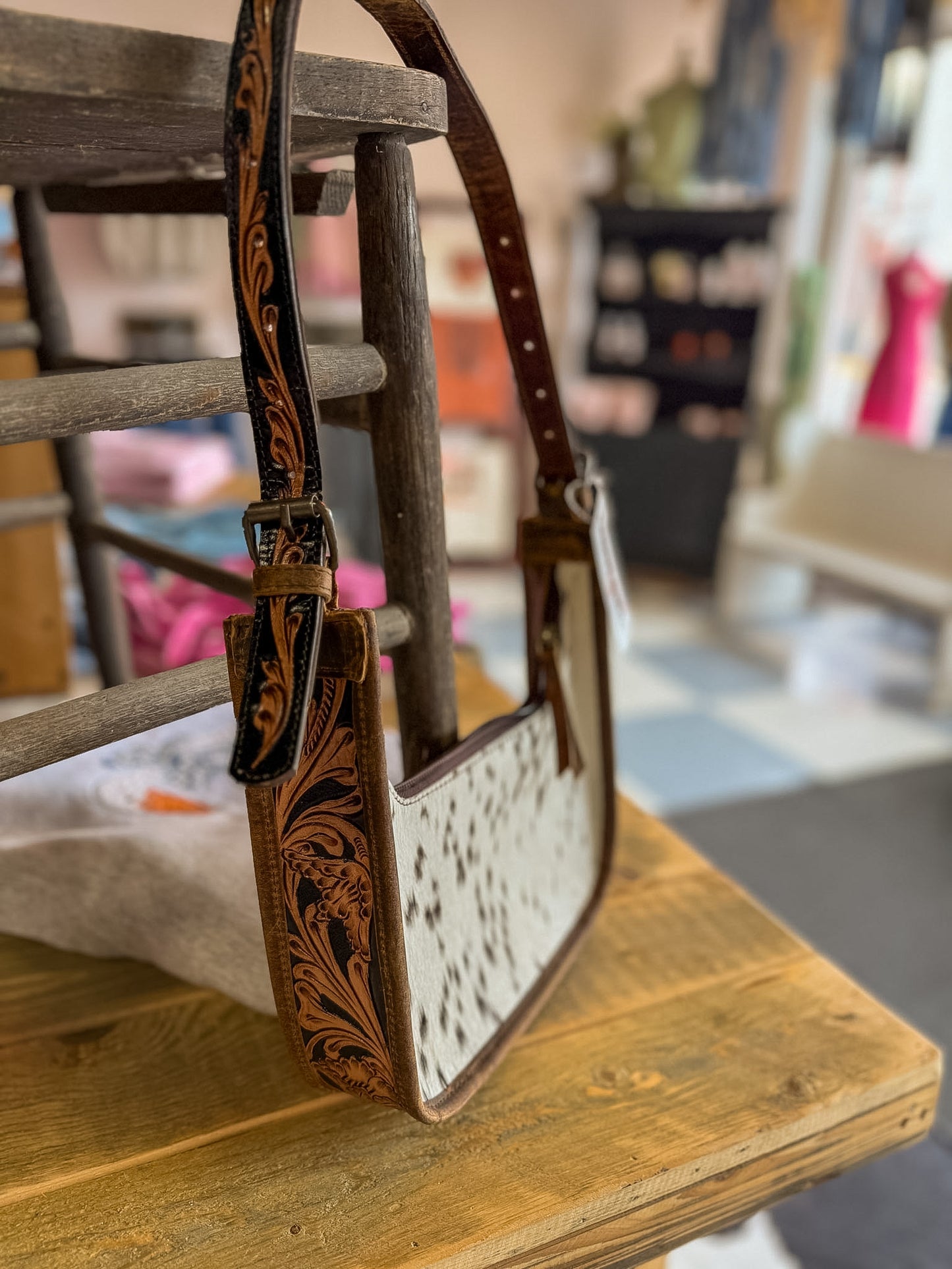 Blossom Tooled Leather Shoulder Bag