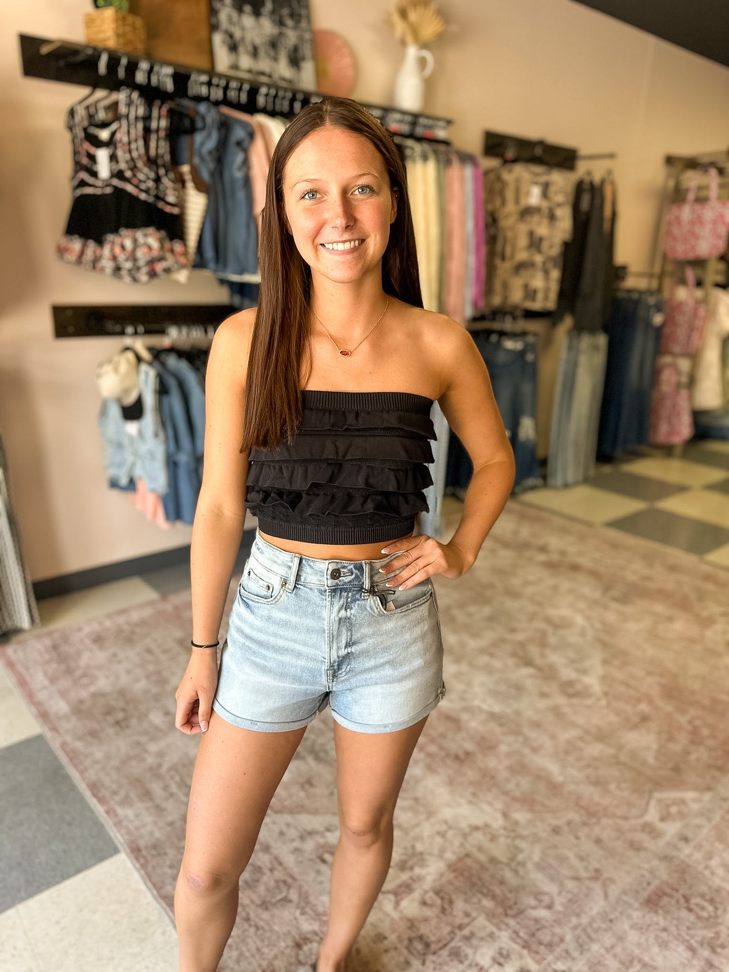 Nikibiki Ruffled Tube Top
