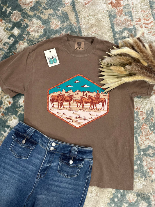 Wild West Desert Cowboy Graphic Tee