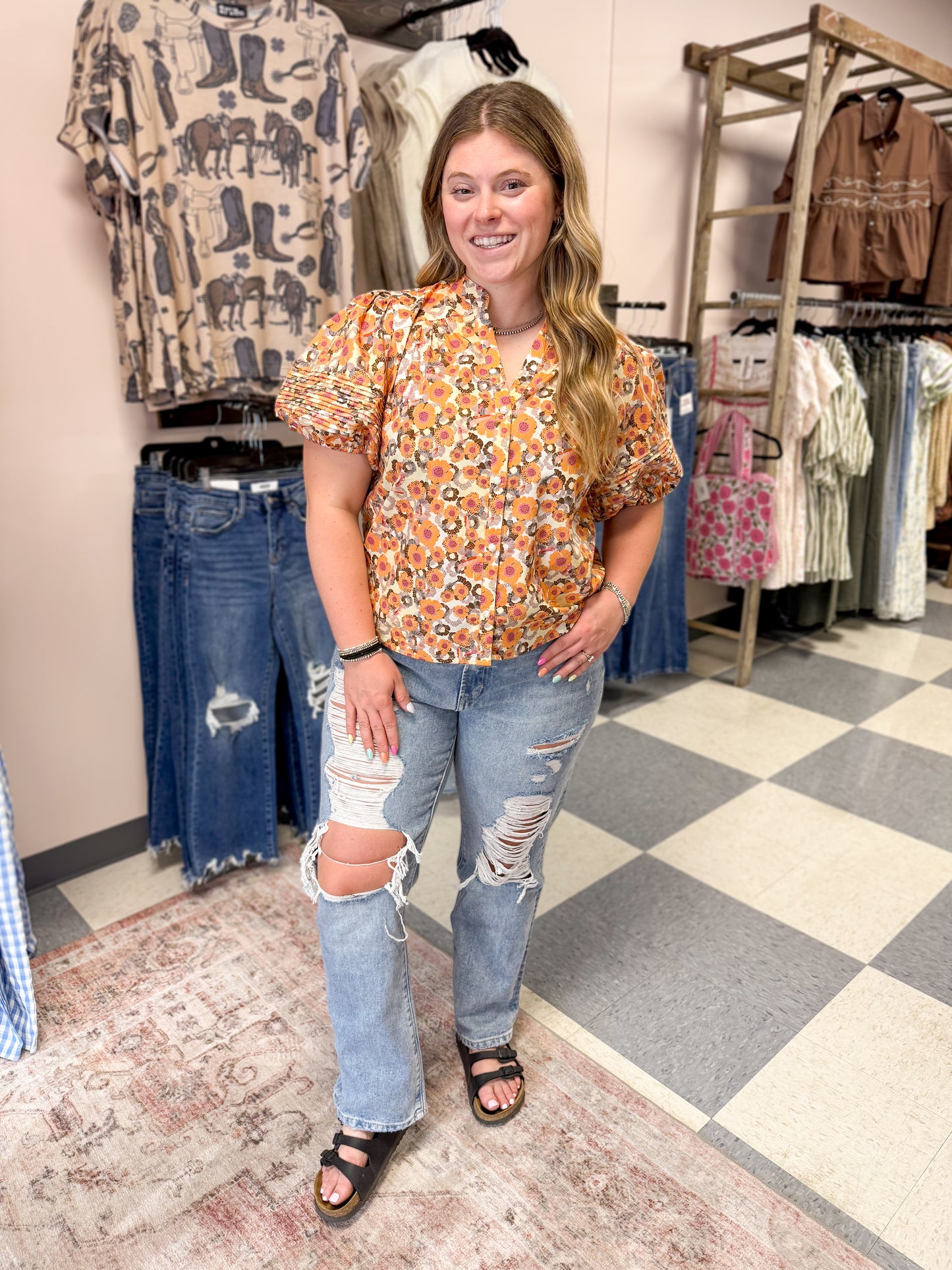 Mica: Super High-Rise Distressed Straight Jeans