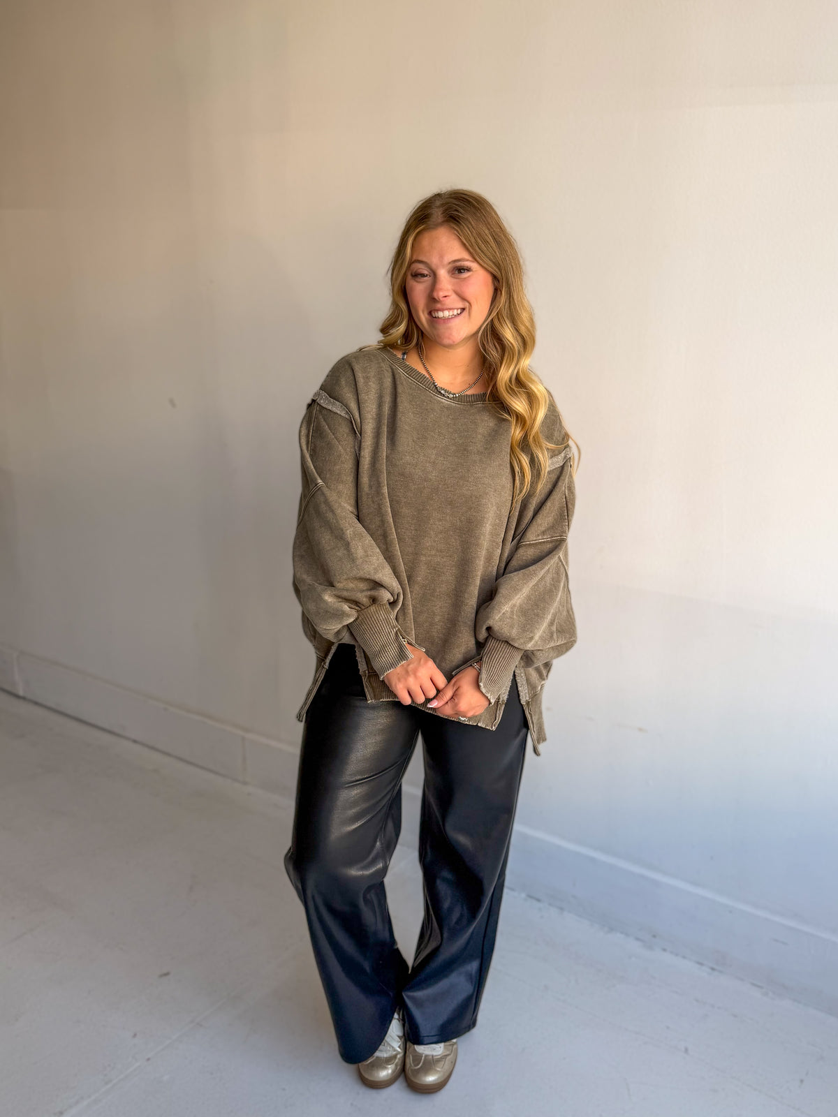 Mica: High Rise Leather Pants