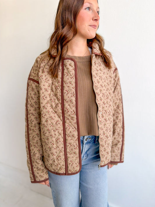 Vintage Floral Quilted Jacket