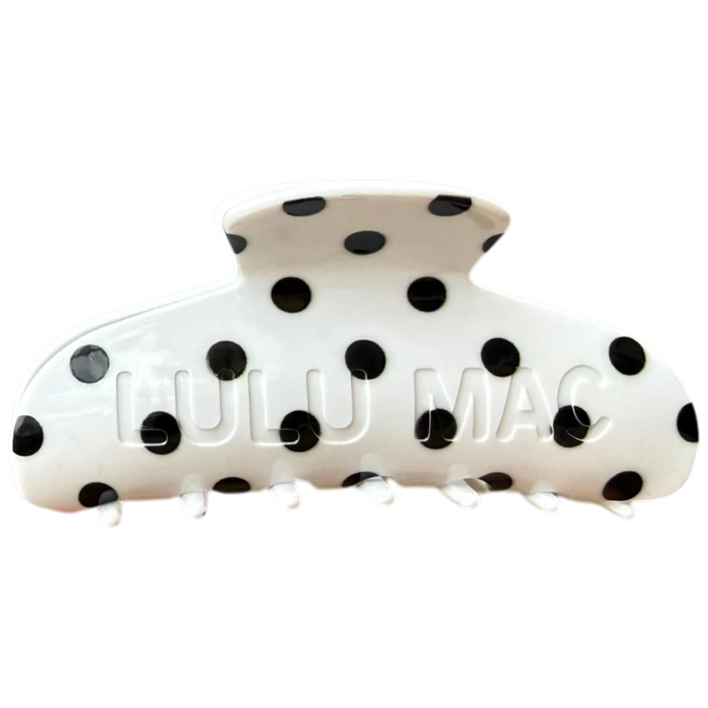 Lulu Mac: Hair Clip-White/Black