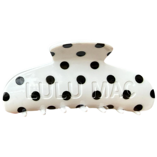 Lulu Mac: Hair Clip-White/Black