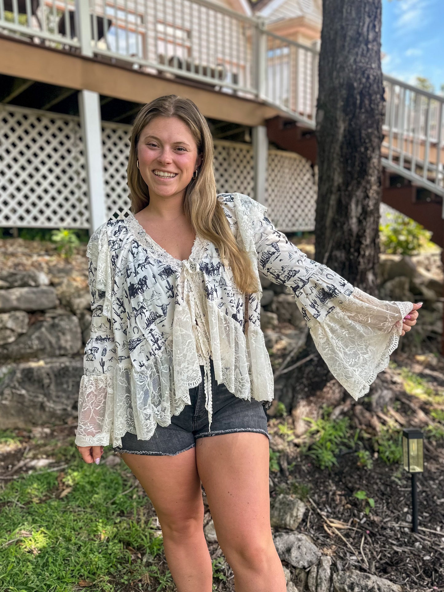 Wild West Front Tie Blouse