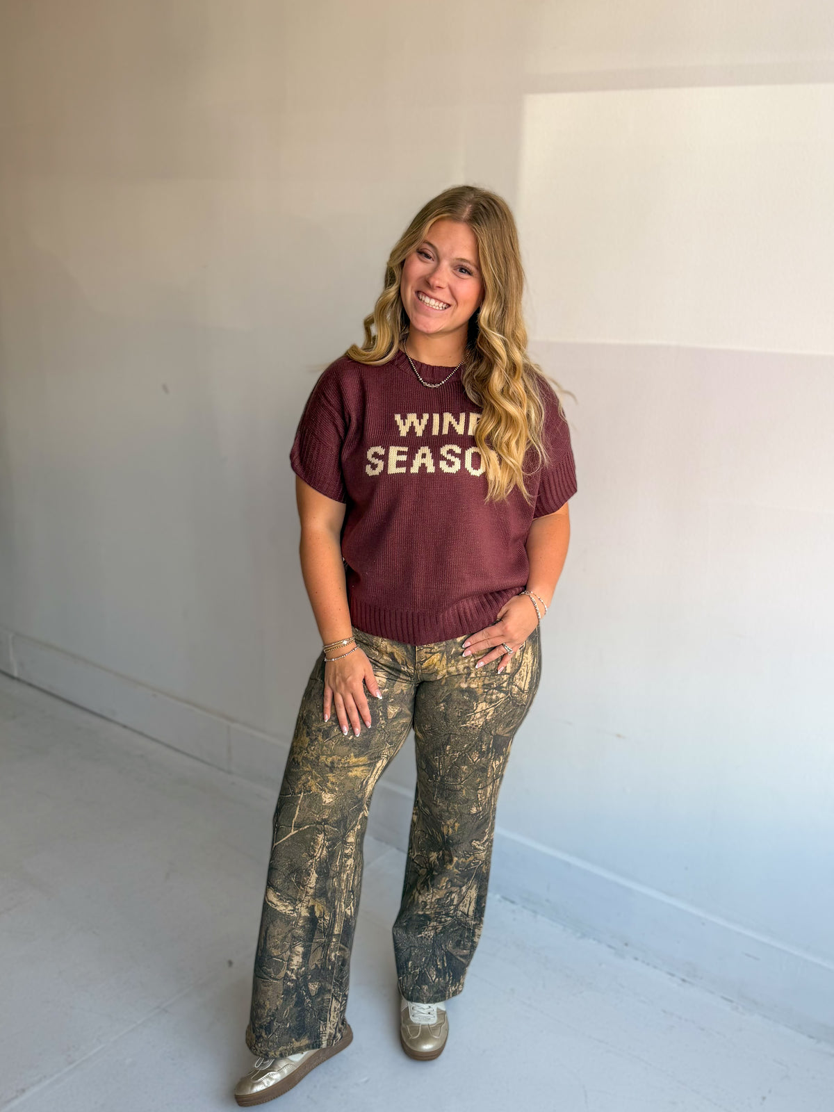 Mica: High Rise Camo Chic Wide Leg Jeans