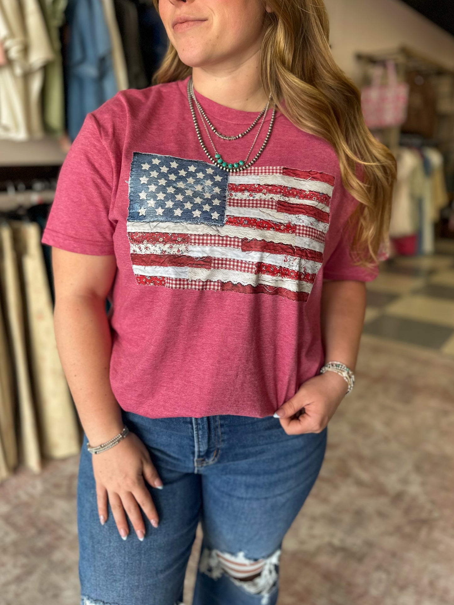 Flag Patchwork Graphic Tee