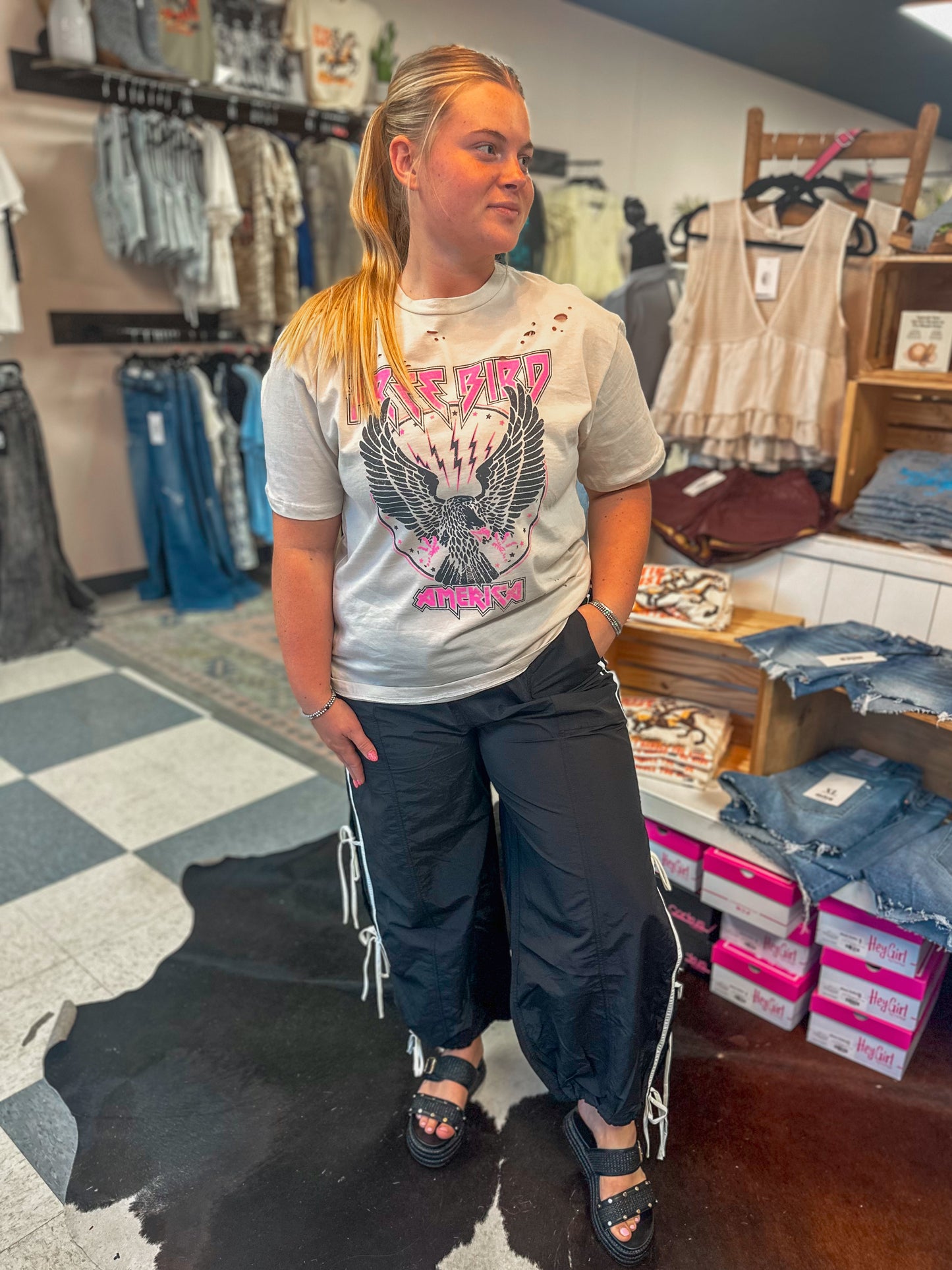 Side Stripe Track Joggers with Ties