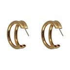 Caroline Double Hoop Earring in Gold