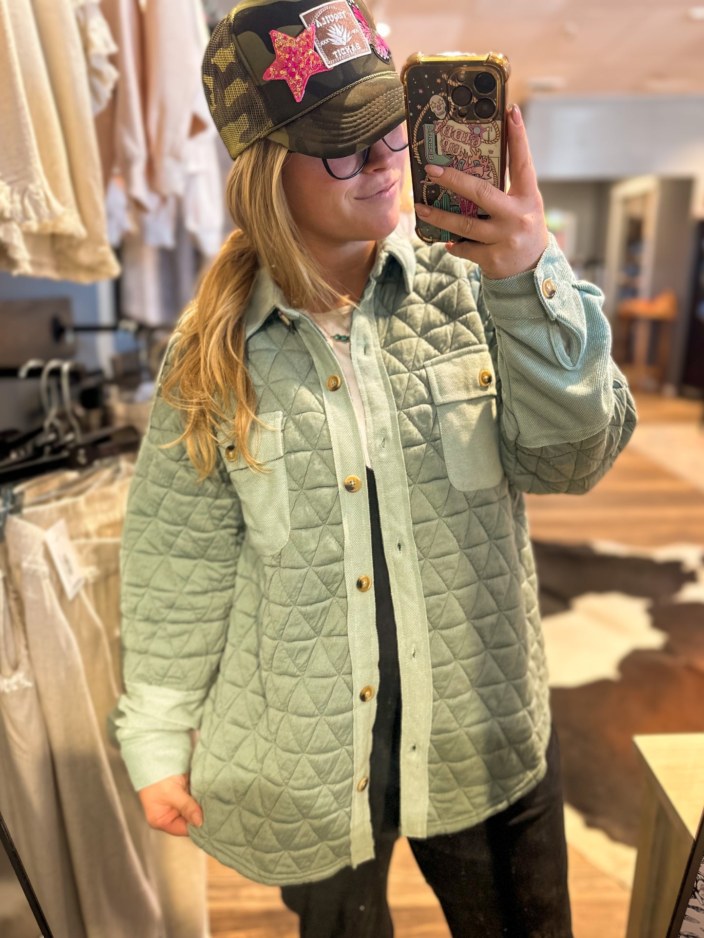 Oversized Quilted Shacket Jacket CURVY