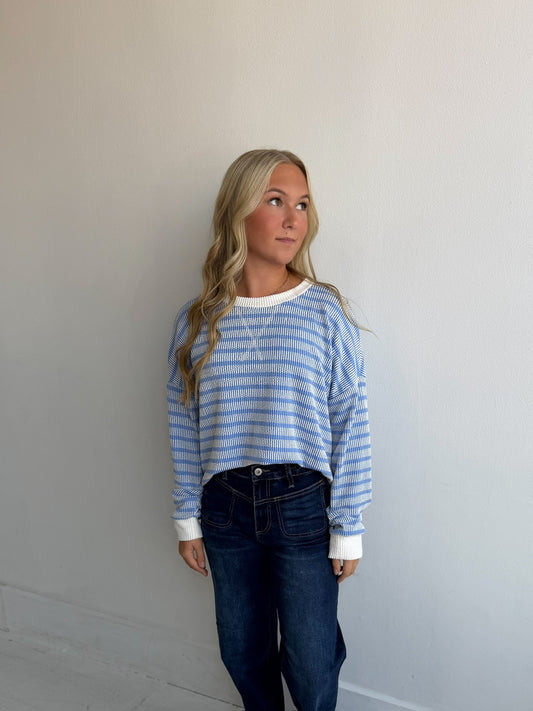 Cornflower Textured Long Sleeve